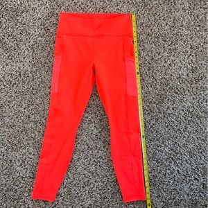 Fabletics Women’s PowerHold Vivid Red/Orange Leggings
